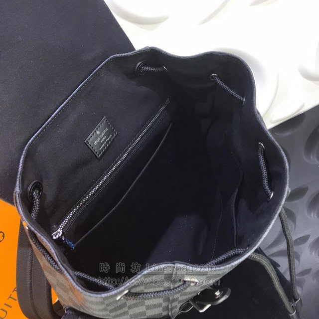 LV男包 N41379 路易威登Christopher 小號雙肩包 LV棋盤格背包 LV男士雙肩包  ydh3029